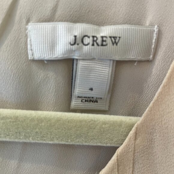 J. Crew Cream Silk Chiffon Pleated Top | 4 - Picture 2 of 4
